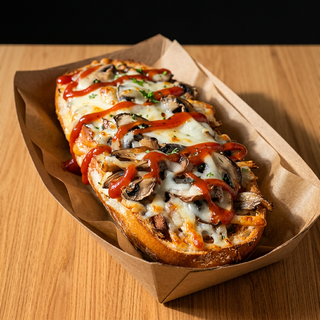 Zap Zap Baguette, Cheese, Mushrooms, Salami